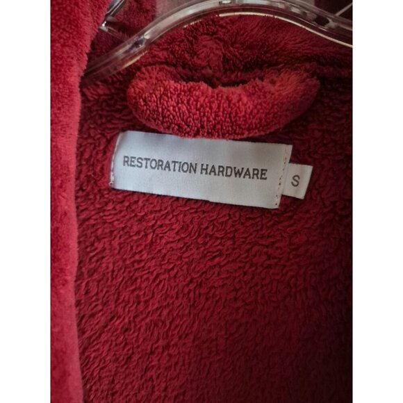 Restoration Hardware Red Plush Bathrobe size S Unisex - Picture 3 of 5